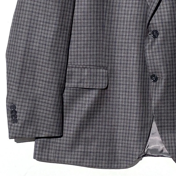 PETER MILLAR Men’s 100% Wool Blue Check Two Button Sport Coat Double Vent 44R - Picture 2 of 11